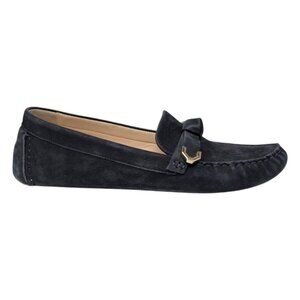 Cole Haan Evelyn Bow Drivers Flats Womens Black Suede Leather Loafers Size 7.5